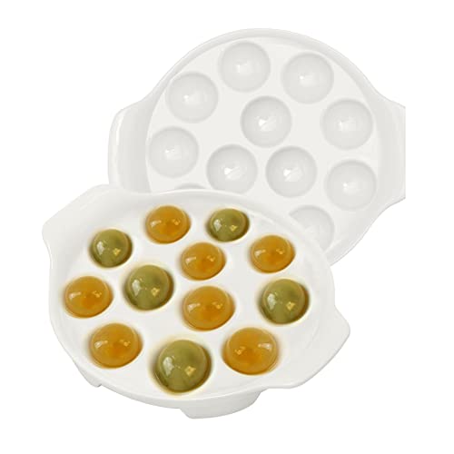 2pcs Keramik Schnecke Escargot Teller Set Dickes Geschirr mit 12 Fächer Löcher Set für Haus Restaurant Hotel von Hoypeyfiy