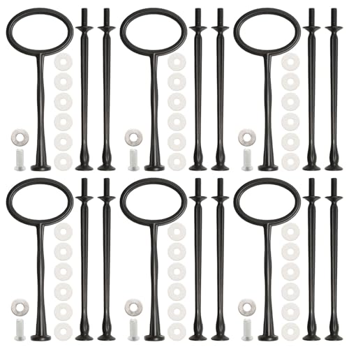 Hoypeyfiy 6 Set Etageren Stangen Set Rundschreiben, Mehrstöckiger Kuchenständer aus Metall Obst und Dessertständer für Hochzeiten Partys und Familienessen von Hoypeyfiy