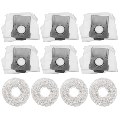 Hoypeyfiy Kompatible Ersatzteile für Roboterstaubsauger, 4 Stück Wischpads Ersatzteile und 6 Stück Staubbeutel Kompatibel, Ersatz für Dreame X40 Ultra Complete Hoypeyfiy Kompatible Ersatzteile für Roboterstaubsauger, 4 Stück Wischpads Ersatzteile und 6 Stück Staubbeutel Kompatibel, Ersatz für Dreame X40 Ultra Complete von Hoypeyfiy