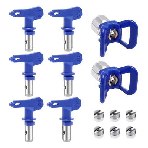 Reversible Spray Tips Airless Paint Sprayer Nozzle Tips Airless Paint Spray Guns Airless Tips Guard Base Sprayer for Homes Buildings Decks (211,315,417,517,515,523) von Hoypeyfiy
