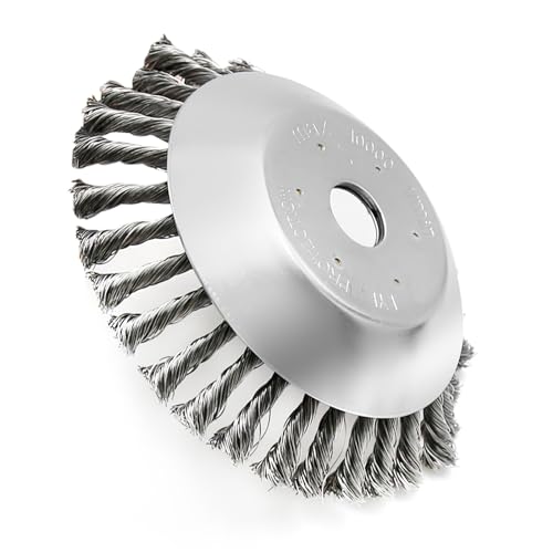 Unkrautbürste Unkrauttrimmer Motorsense Freischneider 200 x 25,4 MM Kegel Unkrautbuerste,zur effektiven Moosentfernung auf Pflaster oder Sandsteinen (8 Zoll) von Hoypeyfiy