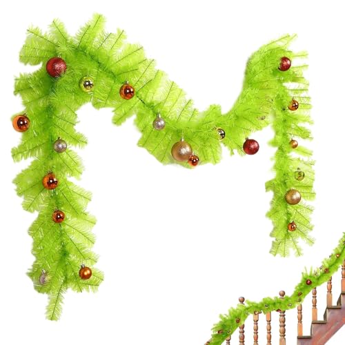 Hozaenwa Christmas Grünpflanzen Girlande | Realistischer Tannenkranz für Weihnachten | Realistischer Tannengirlande Für Tür Fenster Kamin Party Tisch Treppe Geländer | für Treppen Außenbereich von Hozaenwa