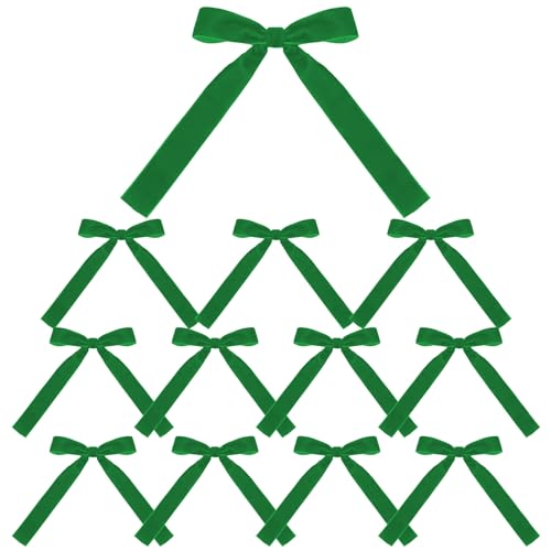 Hozaenwa Feiertagsrote Kranzschleife, Samtband-Kranzschleifen | 12X Samtband-Weihnachtsbaumschleifen - Weihnachtsbaumschleifen aus Samt, Samtschleifen für Treppen, Girlande, Haustür, Kamin von Hozaenwa