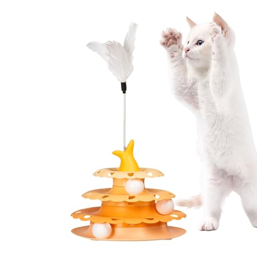 Hozaenwa Katzenball Spielzeug - Lustiges Katzendrehspiel Mit Spielangel | Rollbahn Kugelturm Spielzeug Für Haustiere Bewegung Jagd Hozaenwa Katzenball Spielzeug - Lustiges Katzendrehspiel Mit Spielangel | Rollbahn Kugelturm Spielzeug Für Haustiere Bewegung Jagd von Hozaenwa