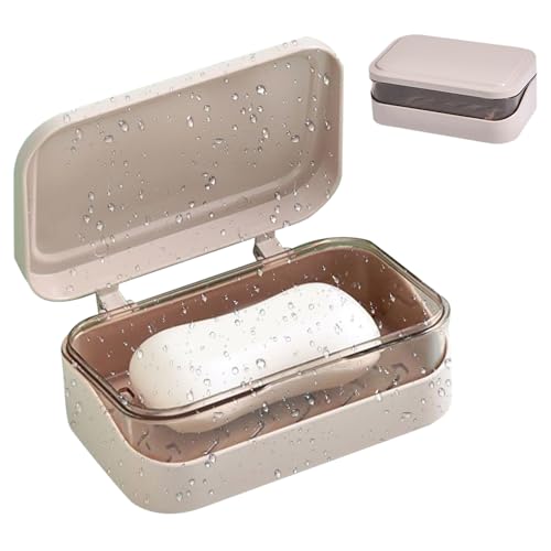 Hozaenwa Seifenschale Mit Deckel | 2-Schichten Seifenschale - Auslaufsicheres Behältnis Für Bad Dusche Waschbecken Spüle Reise Küche Spülen Hozaenwa Seifenschale Mit Deckel | 2-Schichten Seifenschale - Auslaufsicheres Behältnis Für Bad Dusche Waschbecken Spüle Reise Küche Spülen von Hozaenwa