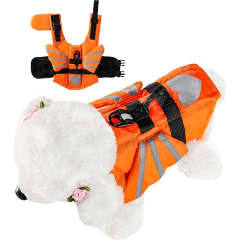 Hozaenwa Welpen Schwimmkleidung | Sicherheits-Schwimmanzug | Reflektierende Einstellbare Schwimmhilfe Für Welpen Outdoor Boot Pool Schwimmsicherheit von Hozaenwa