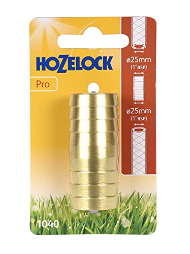 Hozelock Tricoflex 1040 0000 Messing Schaluchverbinder Reparaturstück Durchmesser 25 mm, Gold, 12 x 7 x 2.9 cm von Hozelock