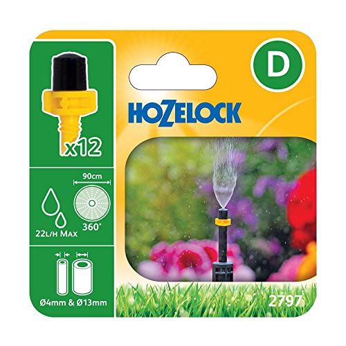 Hozelock 360° Micro Mist Sprühstrahl (12er-Pack), Schwarz von Hozelock