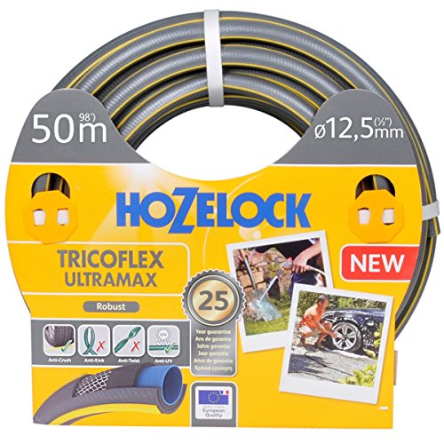 HOZELOCK - Tricoflex Ultraflex Schlauch Ø 12,5mm (1/2") 50 M: Flexibler Gartenschlauch, wetterfest, verdreh- und knickfest, aus 40% recyceltem PVC [116244] von Hozelock