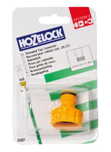 Hozelock Anschlußstücke 3/4”-Hahnstück für Außenbereich für Außenhähne mit Gewinde 3/4” BSP-Hahnanschluss (G3/4), Mehrfarbig, von Hozelock