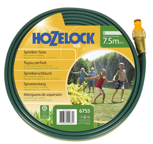 Hozelock Garten Schlauch Sprinkler-Schlauch 7,5 Meter und Grundaussattung, Bewässerungsfläche, Mehrfarbig, Max. 50 m² von Hozelock