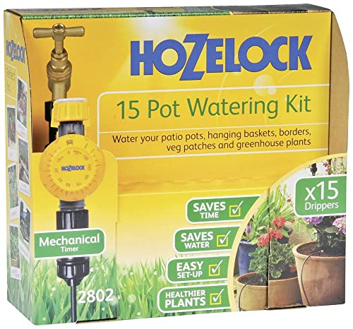 Hozelock Ltd 15-Topf-Bewässerungsset und mechanischer Timer mit automatischer Abschaltfunktion von Hozelock