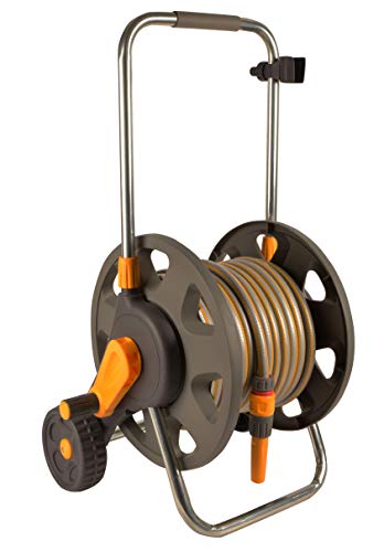 HOZELOCK - Plus Schlauchwagen 30M (Ø 12,5mm) montiert: Maximale Kapazität von 60 M, Robuster Rahmen für den allgemeinen Gebrauch, wird mit 30M Schlauch, 1 Spritze + Anschlüssen geliefert [2434R0000] von Hozelock
