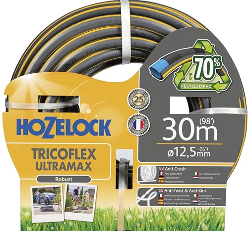 Hozelock 7930P0000 Ultramax-Schlauch: Tricoflex Ø 12,5 mm, 30 m: Robust, witterungsbeständig, verdrehsicher, knick- und quetschsicher, 40% recyceltes PVC von Hozelock