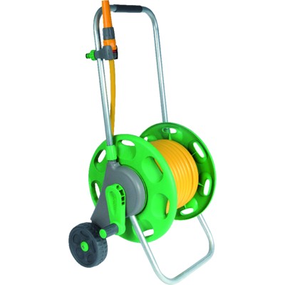 PVC-Schlauchwagen mit 30m Schlauch, Spritzdüse, Anschlüssen von Hozelock
