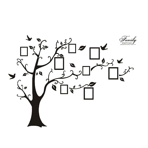 Antiker schwarzer Stammbaum mit 8 hängenden Bilderrahmen Stammbaum Rahmen Collage Foto Wandmontage Memory Tree Bilder Wohnkultur von HpLive