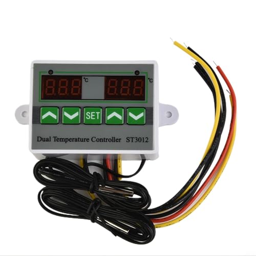 Digitaler Dual-Temperaturregler, 2 Relaisausgänge, Thermostat, Mikrocomputer-Digitalanzeige, Temperaturregler, 12 V, 24 V Gleichstrom, 220 V für Kühlung, Heizungszähler (220 V) von HpLive