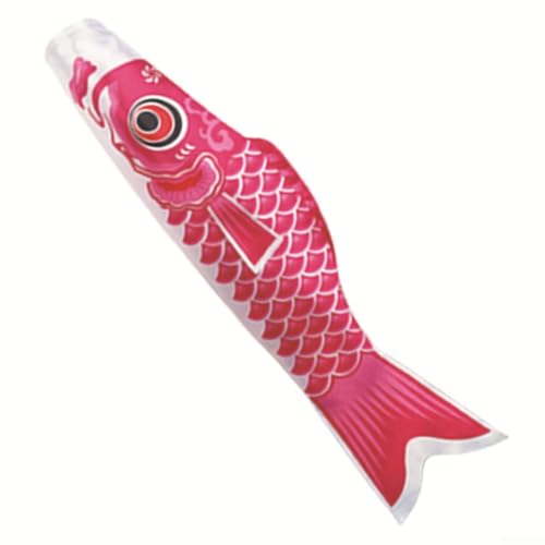 HpLive 100 cm japanische Karpfen-Windsack, Luftschlangen, Fisch-Flagge, Outdoor-Dekoration, Koi-Flagge, Befestigung (pink) von HpLive