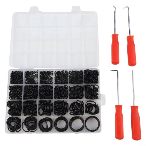 HpLive 1020-teiliges O-Ring-Dichtungsset aus Nitrilkautschuk für die Reparatur von Autoklimaanlagen mit Aufbewahrungsbox und Hakenwerkzeugen(1020PCS with Tool) von HpLive