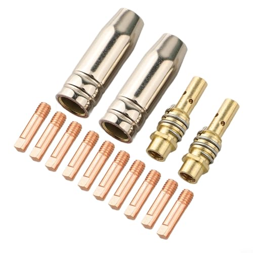 HpLive 14-teilig MIG Schweißzubehör Set aus Kupfer, 0,8 mm Schweißspitzen, Gasdüsen und Gasverteiler, kompatibel mit AK15 MB15 Brennern HpLive 14-teilig MIG Schweißzubehör Set aus Kupfer, 0,8 mm Schweißspitzen, Gasdüsen und Gasverteiler, kompatibel mit AK15 MB15 Brennern von HpLive