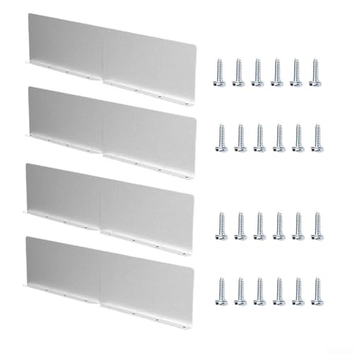 HpLive 2/4/6 Stück Regenrinnen Schutz Ablenkplatte Set Dachrinnen Spritzschutz, Aluminium Silber Regenwasser Umleitung (4pcs) von HpLive