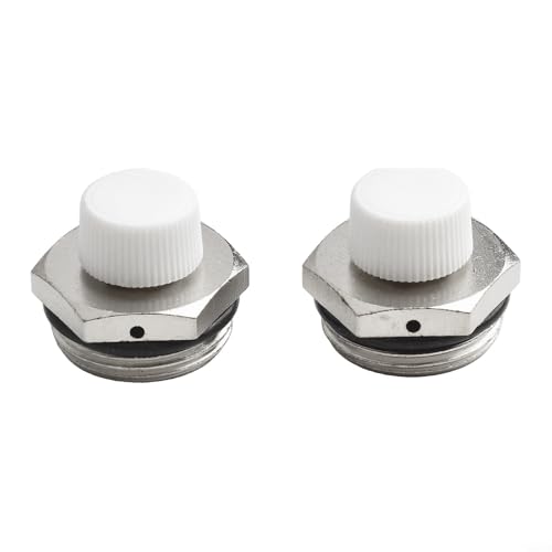 HpLive 2 Stück Heizkörper-Lüftungsventil für BSP Außengewinde vernickeltes Messing manuelles Heizkörperentlüftungsventil für Heizkörper (3/4) von HpLive