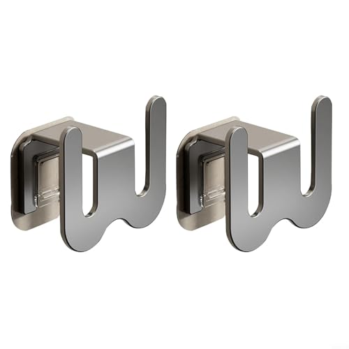 HpLive 2 Stück Wandmontierter Hausschuh Organizer ohne Bohren Badezimmer Aufbewahrung Haken Aluminium(2pcs Gray) von HpLive