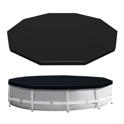 HpLive 244/305cm Runder Schwimmbadabdeckung PVC Poolabdeckung Wasserdicht für Aufstellpools mit Befestigungsseil(305cm) von HpLive