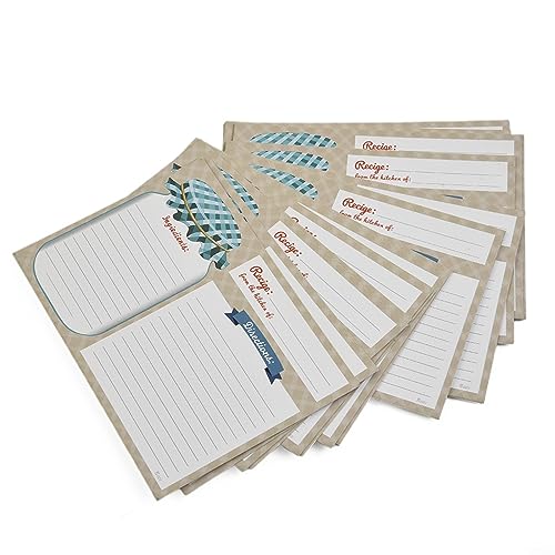 HpLive 25 Stück 10 x 14 cm Küchen-Rezeptkarte, doppelseitig, Blanko-Karten DIY Rezeptbuch, dekorative Rezeptdose, Rezeptkarten, Index-Trennwände von HpLive