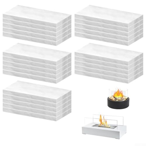 HpLive 25 Stück Keramikschwämme ，Flammhemmende Baumwolle Ersatz für Tischplatte Feuerstellen 4,7x2 Zoll mit Pinzette, Langlebig und Sicher von HpLive