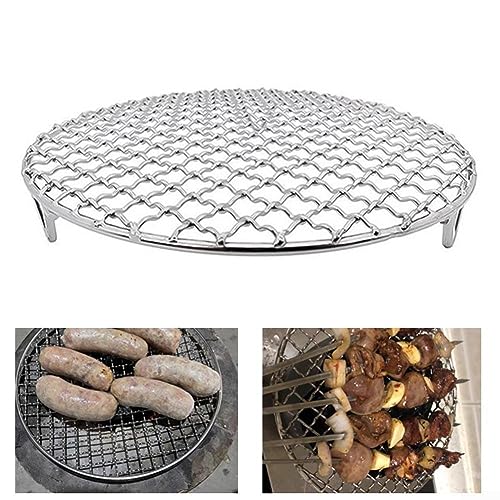 HpLive 27 cm Edelstahl Runde Grill Mesh Matte BBQ Gitter Wiederverwendbare Rost Netz Matte für Outdoor Holzkohle Elektro Gas BBQ von HpLive