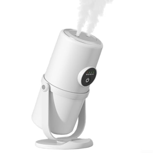 HpLive 280ML Dual Mist Luftbefeuchter, Auto Diffusor für Ätherische Öle mit 1800mAh Akku Leiser Betrieb Nachtlicht(Weiß) von HpLive
