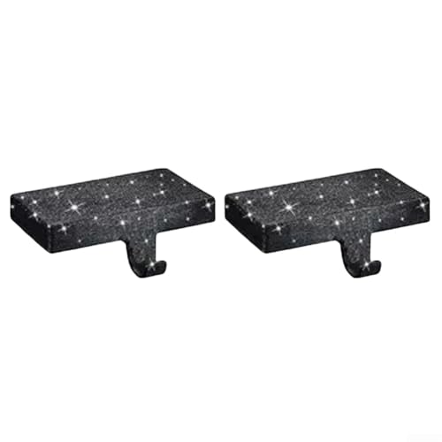 HpLive 2er Set Glitzer Weihnachtsstrumpf Halter Haken für Kaminsims Metall Weihnachtsdeko Hänger Kaminzubehör Dekoration(Schwarz) von HpLive