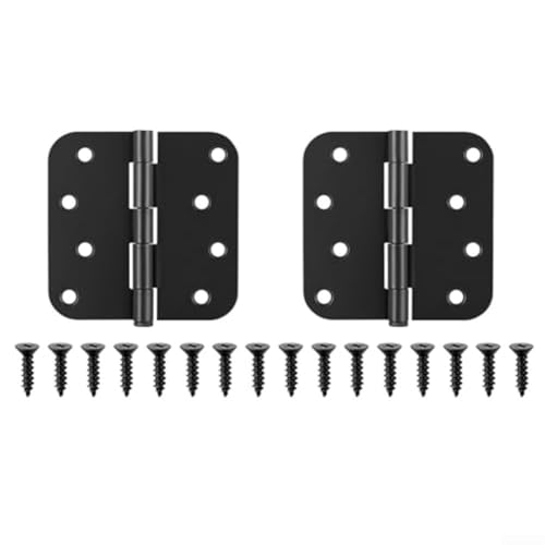HpLive 2er Set Klappbare Türscharniere 100 x 100 mm Schwarz aus Kohlenstoffstahl Schwerlast mit 8 Montagebohrungen für Innen- und Außentüren von HpLive