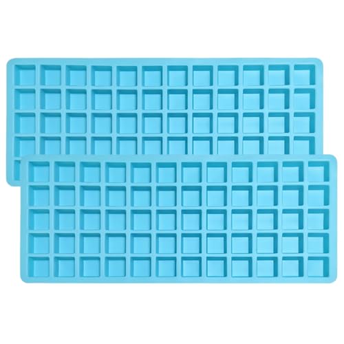 HpLive 2er Set Silikon Eiswürfelformen 60 Mulden Tabletts für Gefriertrockner, Süßigkeiten und Schokoladenform(Blue) von HpLive