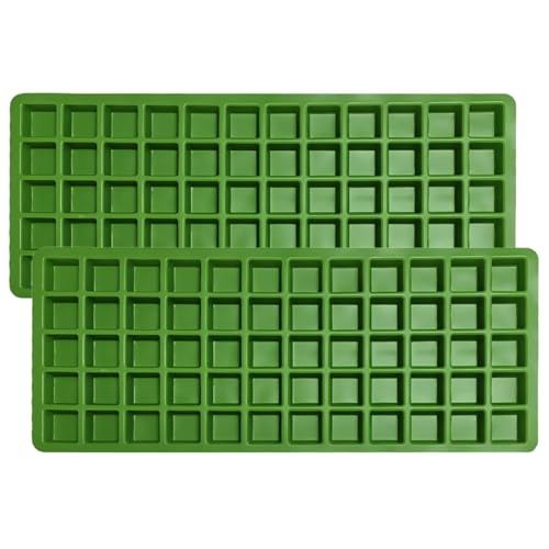 HpLive 2er Set Silikon Eiswürfelformen 60 Mulden Tabletts für Gefriertrockner, Süßigkeiten und Schokoladenform(Green) von HpLive