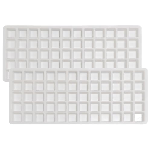 HpLive 2er Set Silikon Eiswürfelformen 60 Mulden Tabletts für Gefriertrockner, Süßigkeiten und Schokoladenform(White) von HpLive