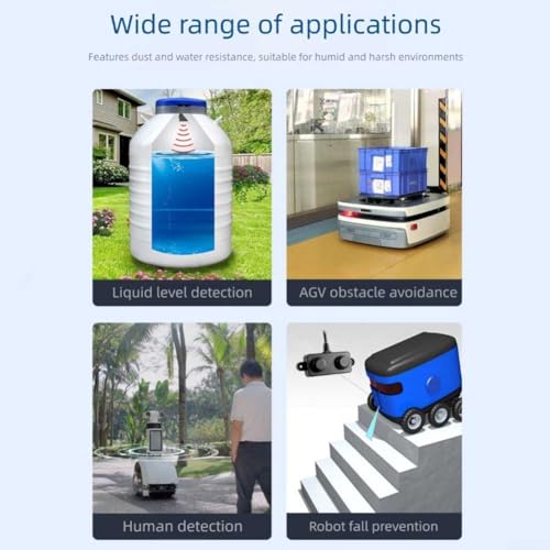 HpLive 3,3V-5V Entfernungsmesser UART Abstandssensor für Roboter Hinderniserkennung Wasserdicht IP67, 3-450cm Messbereich von HpLive