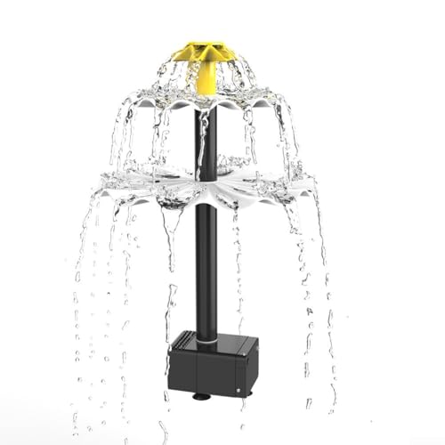HpLive 3-Stufiger Solarbrunnen Vogelbad mit 10W Solarkollektor Wasserspiel Gartenbrunnen für Außenbereich von HpLive
