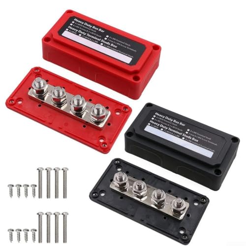 HpLive 300A Heavy Duty Sammelschiene Verteilung Block 4x M10 Stud Terminal Marine Batterie DC Power 48V RV Solar von HpLive