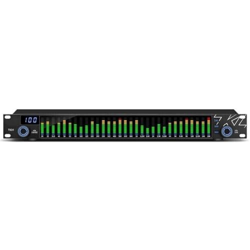 HpLive 31-Band Digital Stereo Equalizer Spektrumanalysator mit DSP-Verarbeitung für Heimkino und Tonstudio Schwarz von HpLive