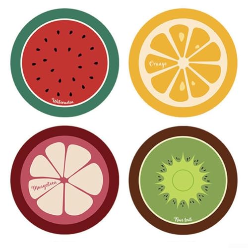 HpLive 4/5er Set Frucht Untersetzer Weiche Diatomeenerde Wasserabsorption Rutschfest Hitzebeständig 14cm Küche Bar(B) von HpLive