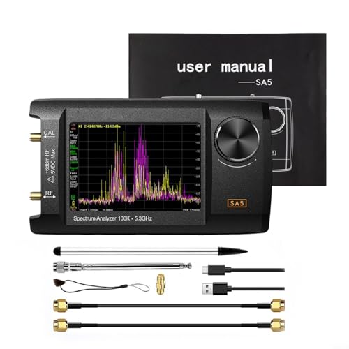 HpLive 4 Zoll IPS LCD SA5S Spectrum Analyzer，5.3GHz Multifunktions-Handheld Spektrumanalysator 100k-5.3GHz，0.1-800MHz mit 32Gb Card(B) von HpLive