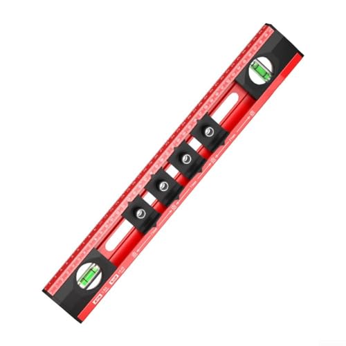 HpLive 40cm Aluminium Wasserwaage mit Messlineal für Positionierung und Nivellierung bei Heimwerker Elektro Bau Projekte, Rot HpLive 40cm Aluminium Wasserwaage mit Messlineal für Positionierung und Nivellierung bei Heimwerker Elektro Bau Projekte, Rot von HpLive