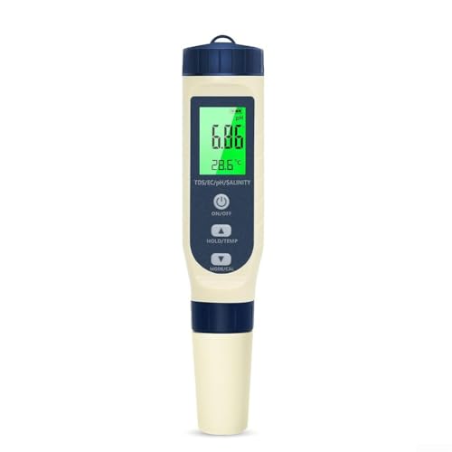 HpLive 5 in 1 Digitaler pH Messgerät Wassertester PH Temperatur Tester mit LCD Display für Trinkwasser Pool Aquarium von HpLive