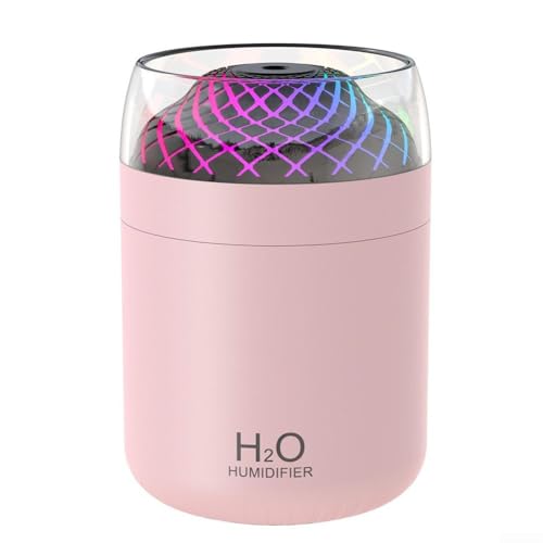 HpLive 500ml USB Luftbefeuchter mit Nachtlicht und Timer, Leiser Raumbefeuchter für Schlafzimmer Büro(Rosa) von HpLive