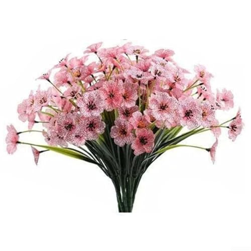 HpLive 6er Set Künstliche Veilchen Blumenstrauß 36cm aus Kunststoff und Stoff für Außenbereich, Garten, Balkon und Wohnkultur(pink) von HpLive