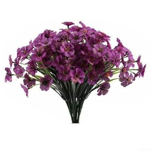 HpLive 6er Set Künstliche Veilchen Blumenstrauß 36cm aus Kunststoff und Stoff für Außenbereich, Garten, Balkon und Wohnkultur(purple) von HpLive