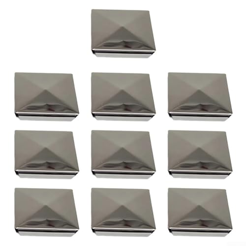 HpLive 80 mm/100 mm Pfostenkappen, Pyramiden Säulen Abdeckung aus Edelstahl für Terrassen und Zäune(80×80mm) von HpLive