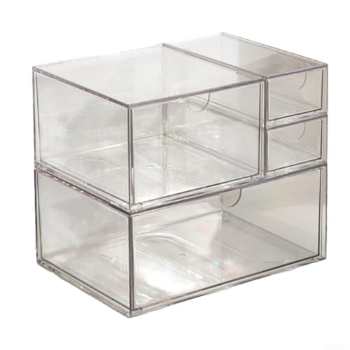 HpLive Acryl Schubladenbox Transparent Schmink Organizer Kosmetik Aufbewahrung für Schreibtisch und Kommode(G) von HpLive